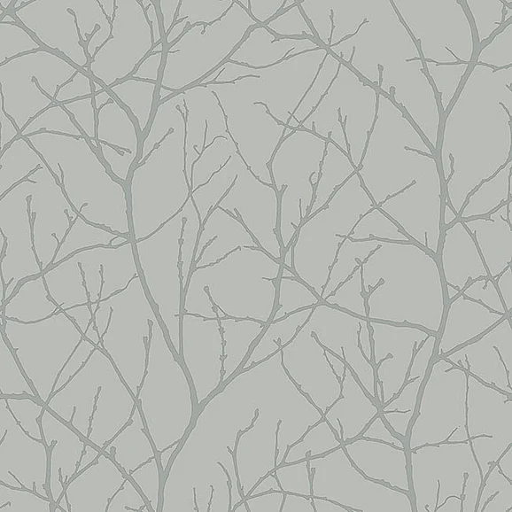 York E89-Antonina Vella Modern Metals Second Edition Trees Silhouette Smokey Blue & Silver Wallpaper MD7123 (Double Roll)