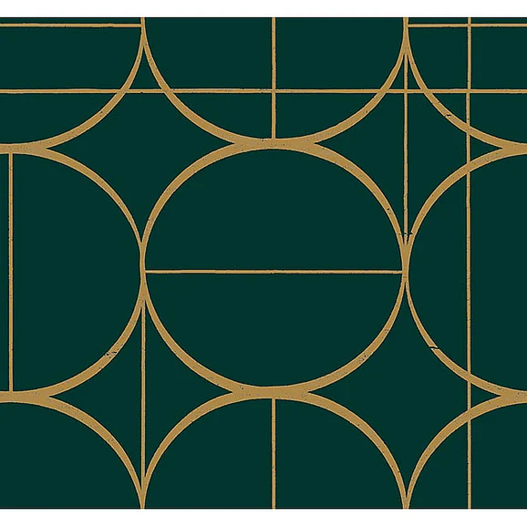 York E89-Antonina Vella Modern Metals Second Edition Sun Circles Emerald & Gold Wallpaper MD7203 (Double Roll)