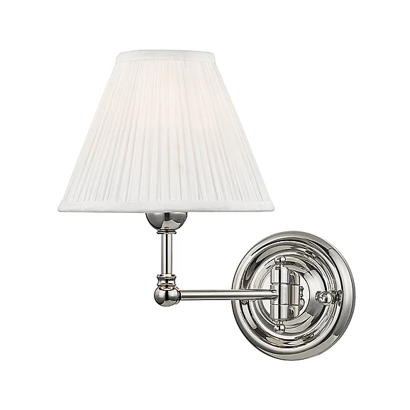 Hudson Valley Lighting Classic No.1 Wall Sconce in Polished Nickel MDS101-PN-MS