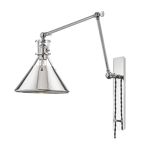 Hudson Valley Lighting Metal No. 2 Plug-in Sconce Polished Nickel MDS953-PN