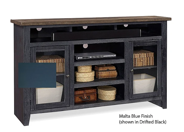 Aspenhome Eastport 65" Highboy Console w/ 2 Doors in Malta Blue ME1244-MBL
