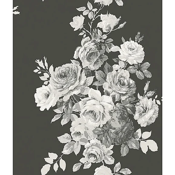 York C17-Magnolia Home Vol. II Tea Rose Black & White Wallpaper ME1533 (Double Roll)