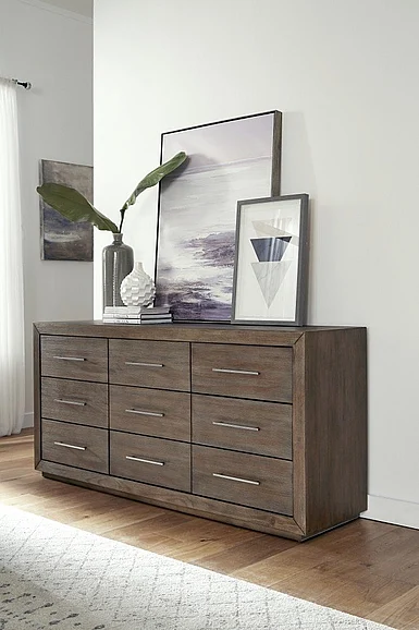 Modus Melbourne 9 Drawer Dresser in Dark Pine 8D6482