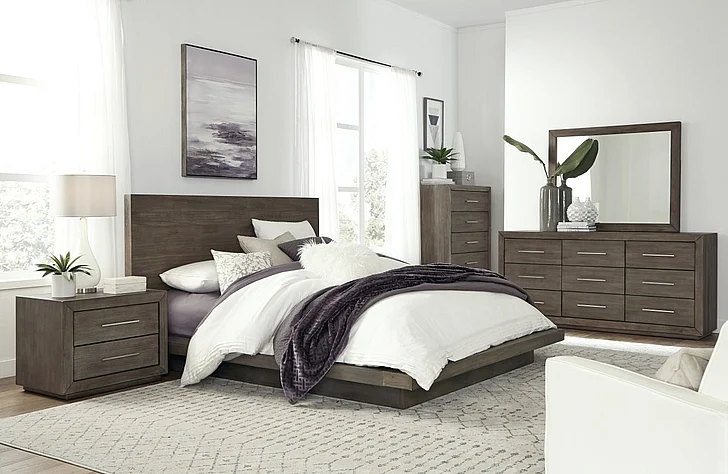 Modus Melbourne King Platform Bed in Dark Brown 8D64H7