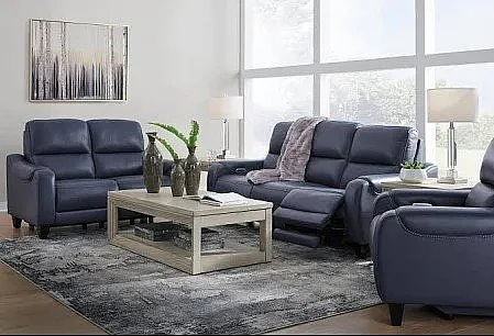 Mercomatic Power Reclining 2Pc Living Room Set in Ocean