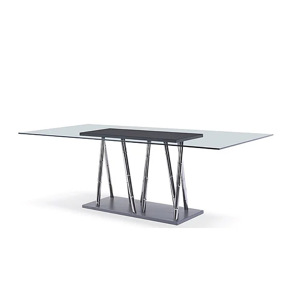 Whiteline Modern Living Metropolis Dining Table in Glass DT2109-GLS