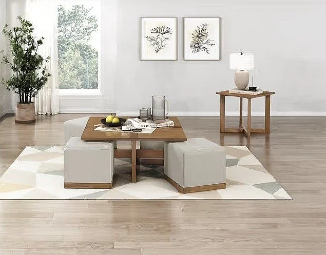 Homelegance Sienna 3pc Cocktail Table Set in Brown