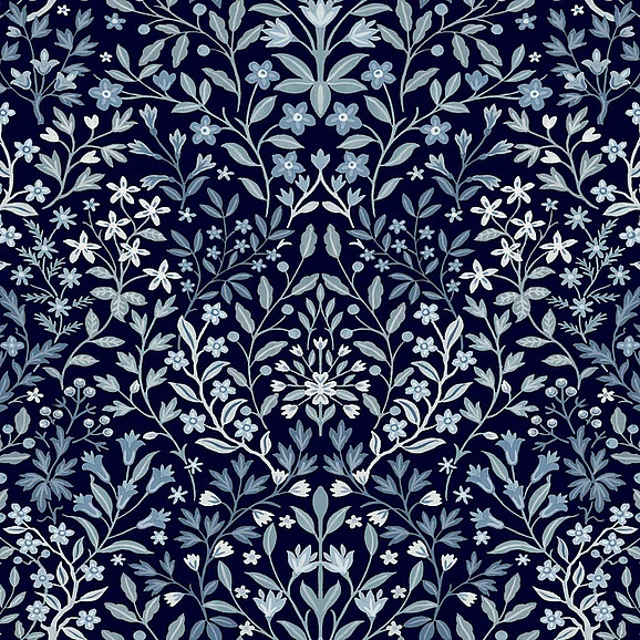 York F14-Magnolia Home 4 Garden Blue Terrace Wallpaper MF4723 (Double Roll)