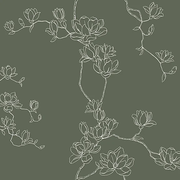 York F14-Magnolia Home 4 Magnolia Pine Branches Wallpaper MF4735 (Double Roll)