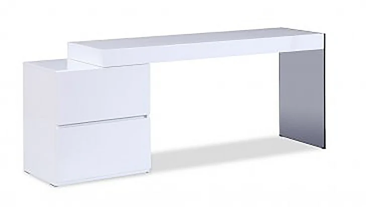 J&M Mia Modern Office Desk in White 180751 PROMO