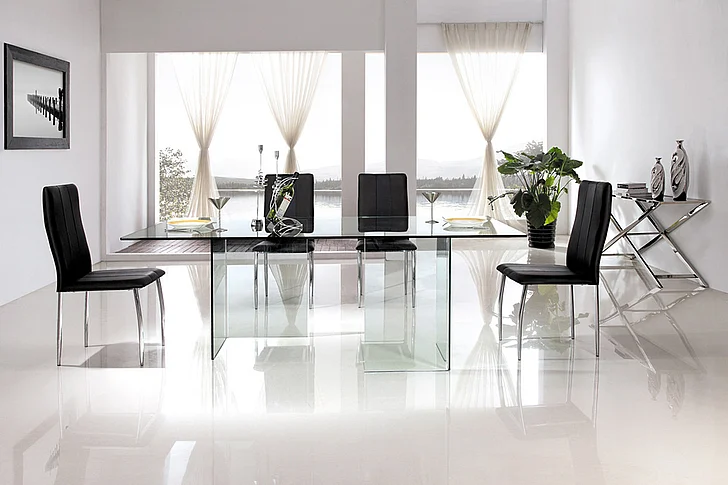Casabianca Home Miami Dining Table in Clear Glass CB-010-CLEAR