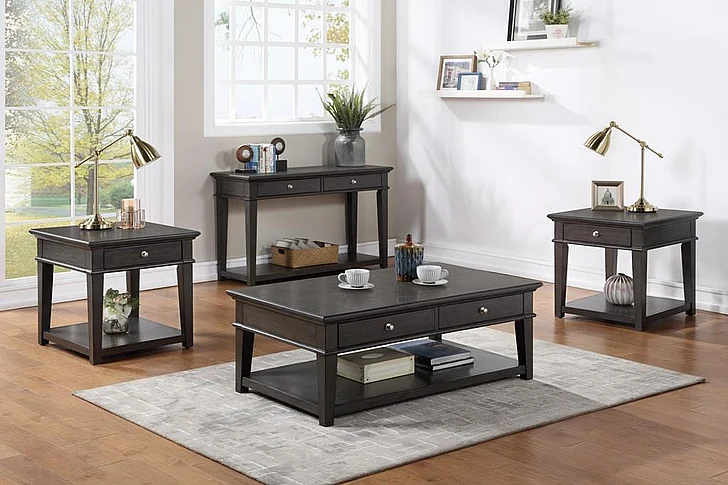 Urban Styles Miami 3pc Coffee Table Set in Gray