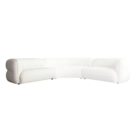 Diamond Sofa Micah Left-Arm Sofa in Elite Ivory Polyester Fabric MICAHLSIV