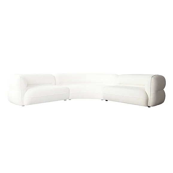 Diamond Sofa Micah Right-Arm Sofa in Elite Ivory Polyester Fabric MICAHRSIV