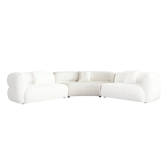 Diamond Sofa Micah Corner Wedge in Elite Ivory Polyester Fabric MICAHWCIV