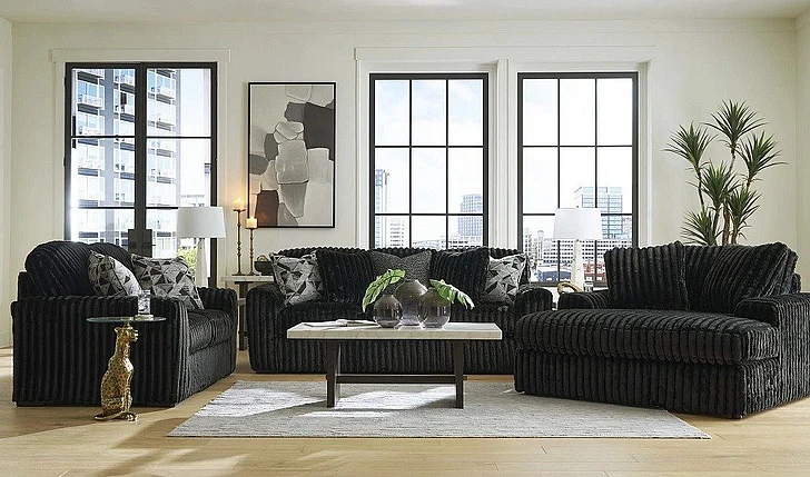 Ashley Furniture Midnight-Madness 2pc Sofa Living Room Set in Onyx