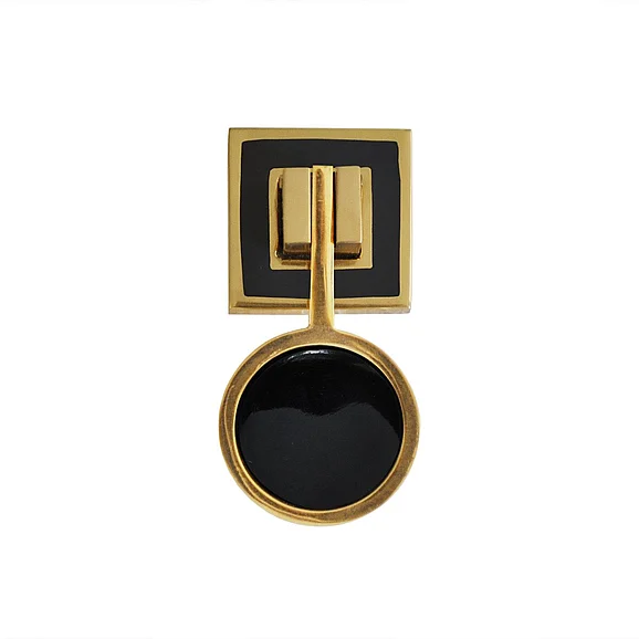 Worlds Away Milan Brass Pull Knob in Black MILAN HBLK