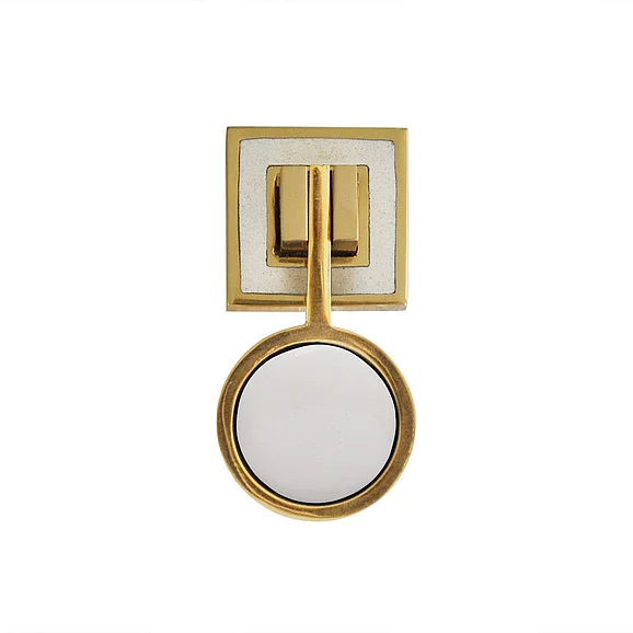 Worlds Away Milan Brass Pull Knob in Cream MILAN HCRM