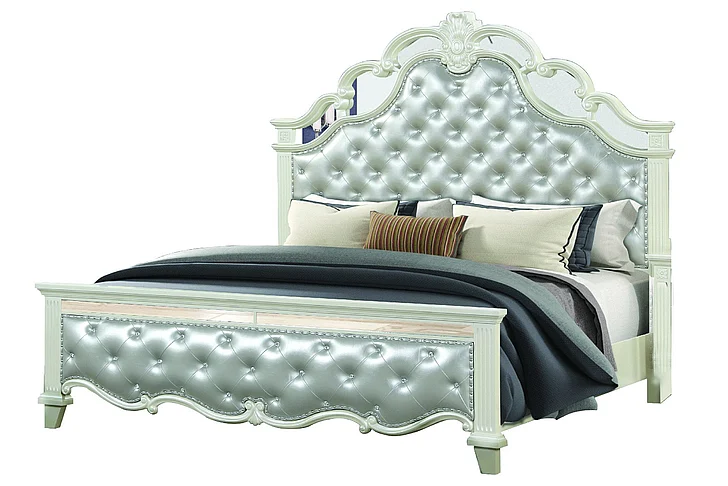 Galaxy Home Milan Queen Bed in White 698781412015