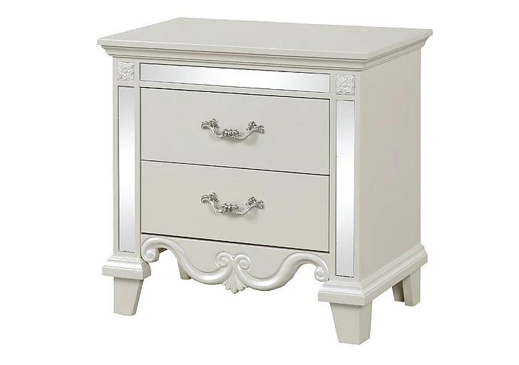 Galaxy Home Milan Nightstand in White 698781008867