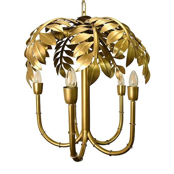 Worlds Away 5-Light Palm Tree Chandelier in Antique Brass Finish MILLIE