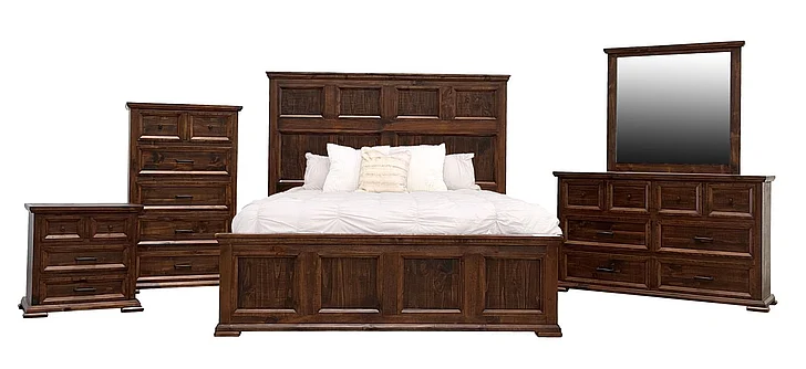 Split Nickel Milton 2pc Panel Bedroom Set