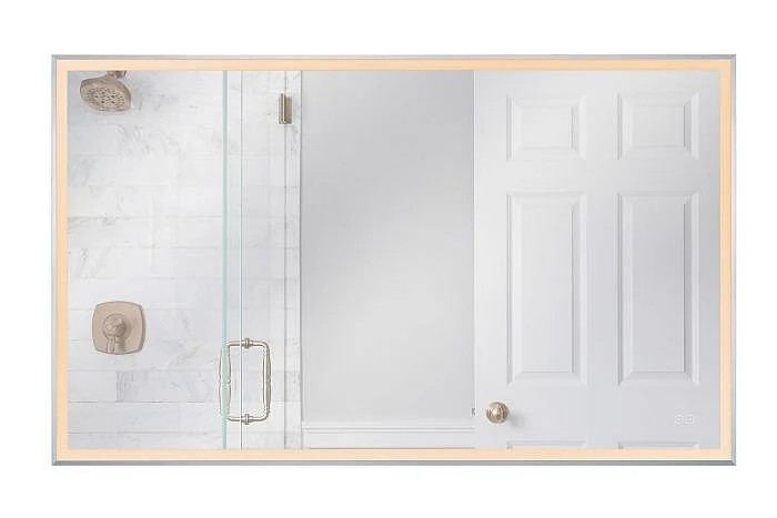 Craftmade 60" x 36" Rectangle Brushed Polished Nickel Framed LED Front Lit Mirror MIR6002RT-BNK3C