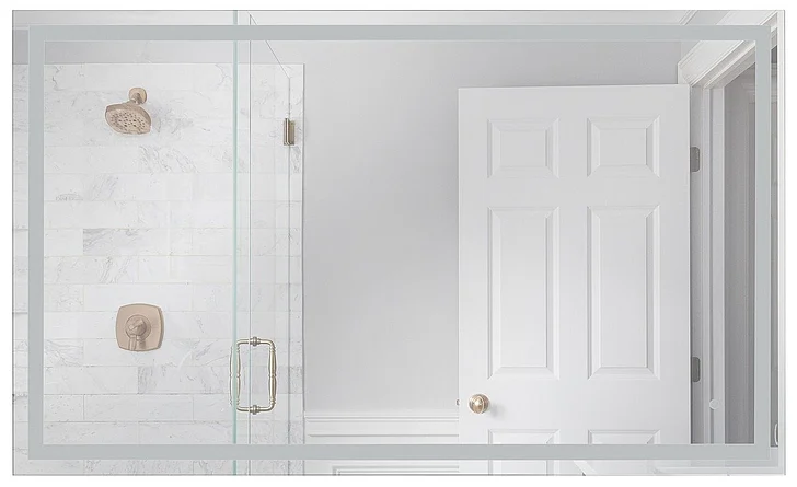 Craftmade Pam 60" x 36" Rectangle Front/Back Lit LED Mirror, Dimmer, 3000-5000K, in White