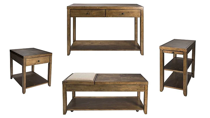 Liberty Furniture Mitchell 4pc Occasional Set in Brown