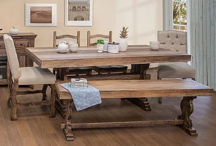IFD Marquez 5pc Rectangular Counter Height Dining Room Set in Two Tone