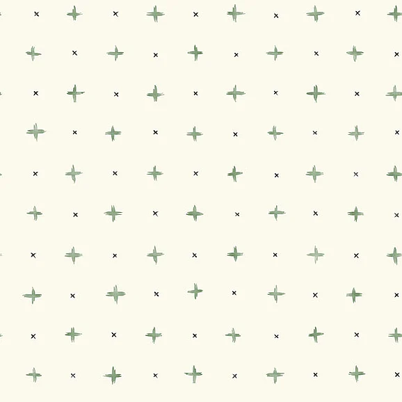 York C59-Magnolia Home Artful Prints & Patterns Cross Stitch Green Wallpaper MK1102 (Double Roll)