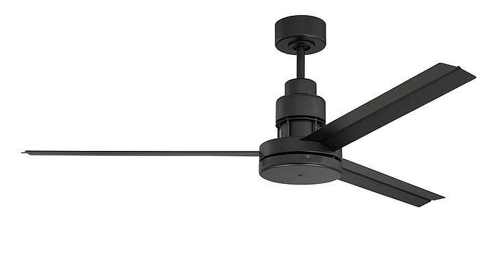 Craftmade 54" Mondo Indoor/Outdoor (Damp) in Flat Black w/ Flat Black Blades MND54FB3