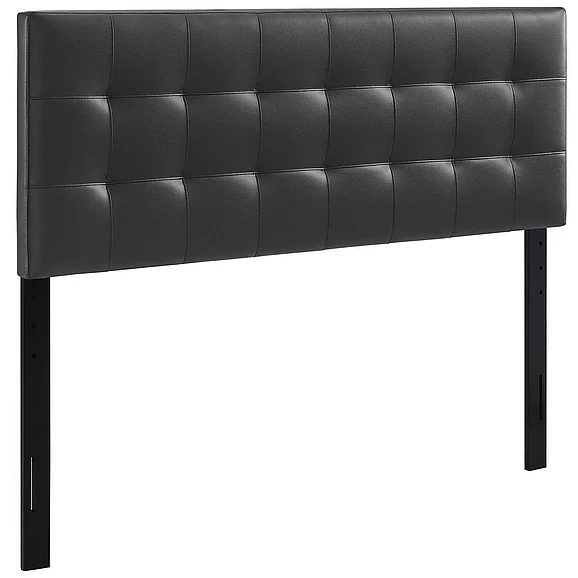 Modway Lily Upholstered Vinyl Full Headboard in Black MOD-5147-BLK