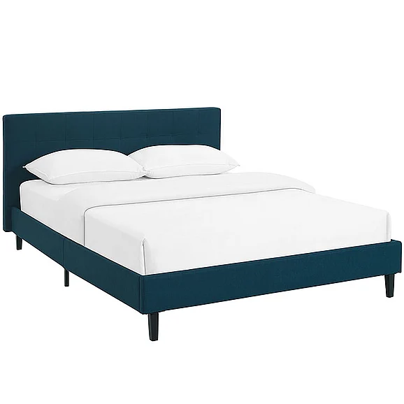 Modway Linnea Queen Fabric Bed in Azure MOD-5426-AZU