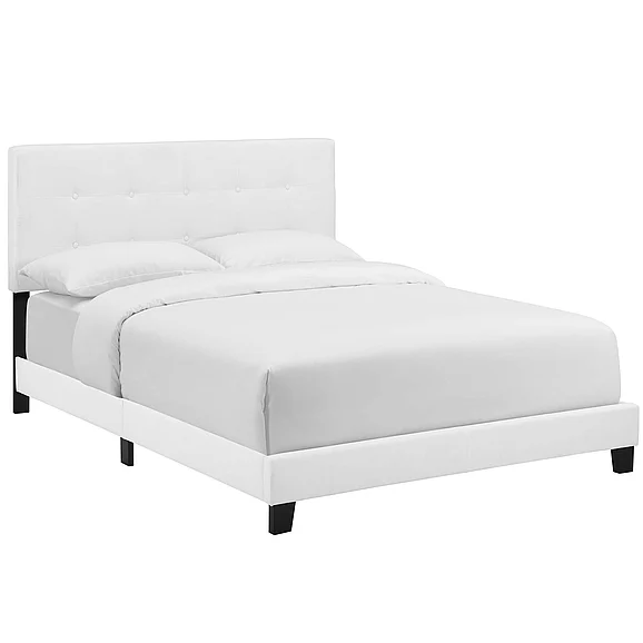 Modway Amira Upholstered Fabric King Bed in White MOD-6002-WHI