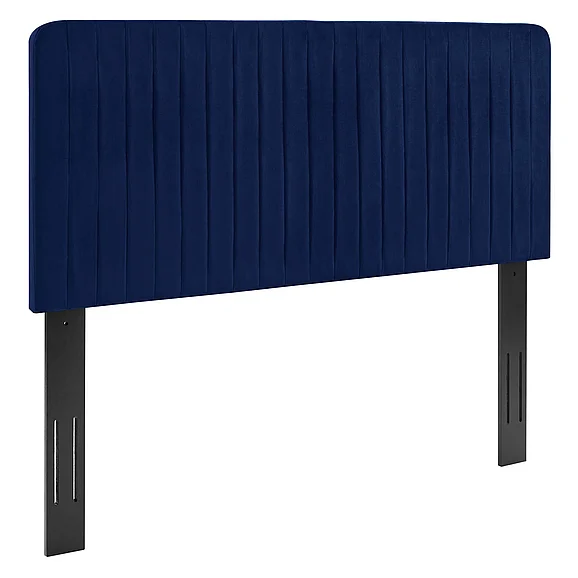 Modway Milenna Channel Tufted Performance Velvet King/California King Headboard in Navy MOD-6341-NAV