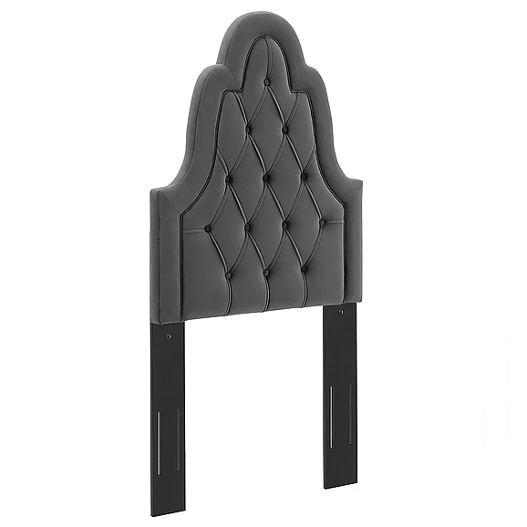 Modway Augustine Tufted Performance Velvet Twin Headboard in Charcoal MOD-6413-CHA