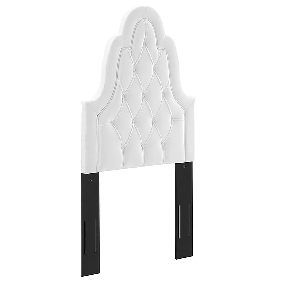 Modway Augustine Tufted Performance Velvet Twin Headboard in White MOD-6413-WHI