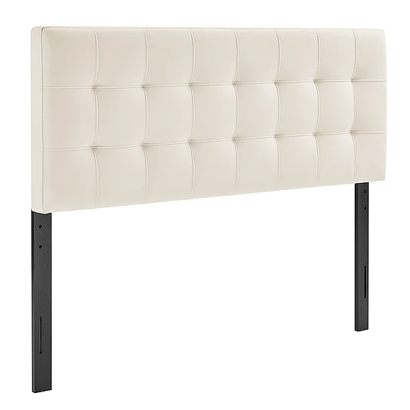 Modway Lily Stain-Resistant Performance Velvet Full Size Headboard in Alabaster MOD-7253-ALA