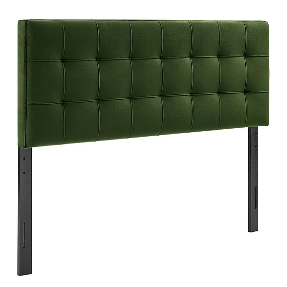 Modway Lily Stain-Resistant Performance Velvet Full Size Headboard in Moss Green MOD-7253-MOG