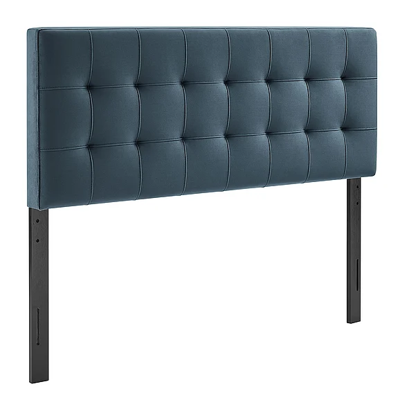 Modway Lily Stain-Resistant Performance Velvet Queen Size Headboard in Cadet Blue MOD-7254-CAB