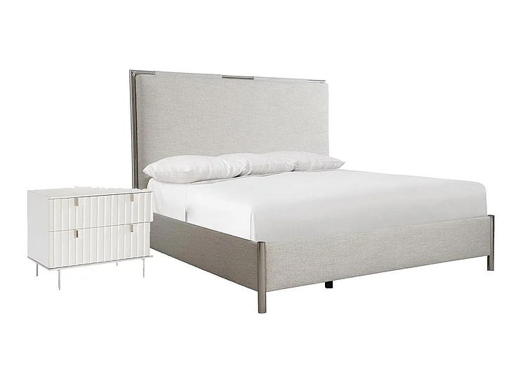 Bernhardt Modulum 2pc Panel Bedroom Set in Gray