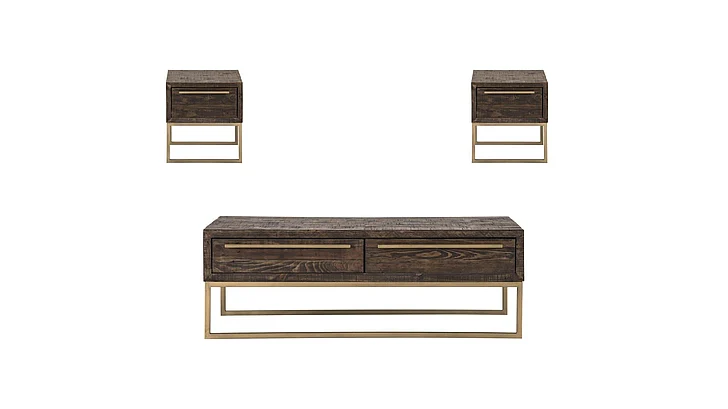 Alpine Furniture Monterey 3-Piece Occasional Set in Smokey Taupe