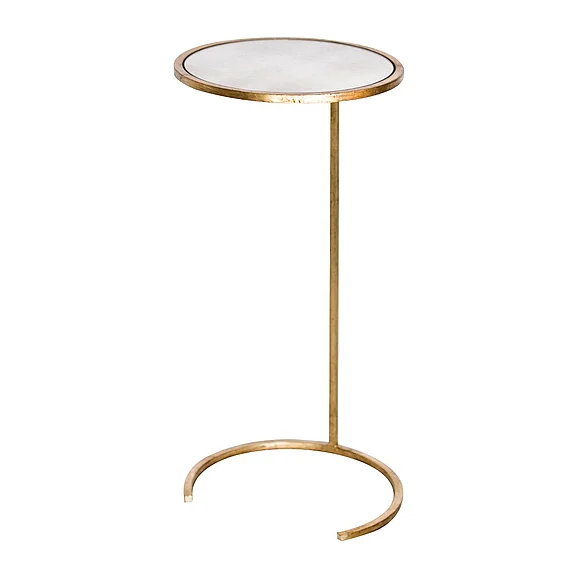 Worlds Away Monaco Round Cigar Table Gold Lf MONACO G