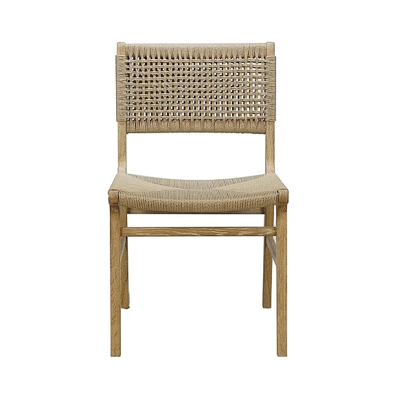 Worlds Away Monroe Rattan Wrapped Dining Chair in Matte Cerused Oak MONROE CO