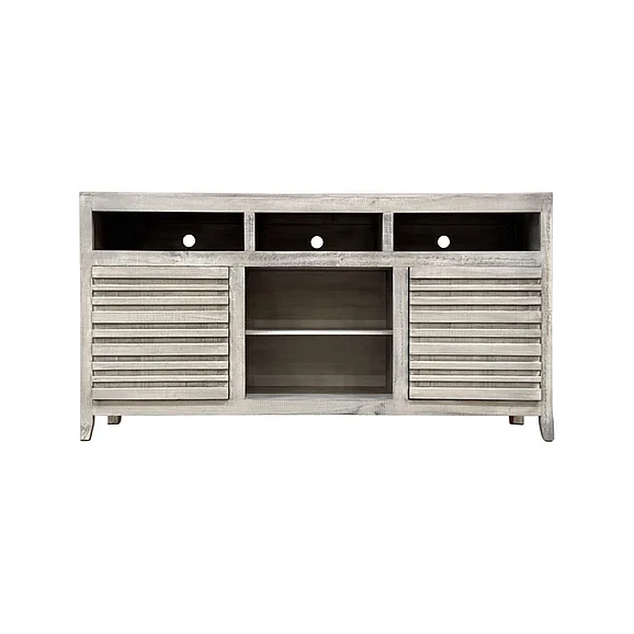Split Nickel Monroe Fireplace Console | COMON4FP