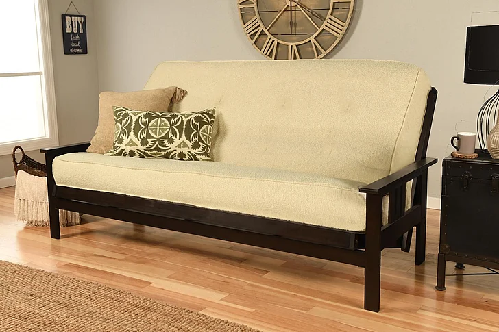 Kodiak #6000 276 Coil Hinged Queen-size Futon Mattress in Canton Cream KFQNCNTCRMF6M1