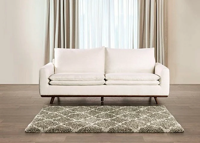 Furniture of America Monthey Sofa in Dark Brown/Linen White FM63008DB-SF