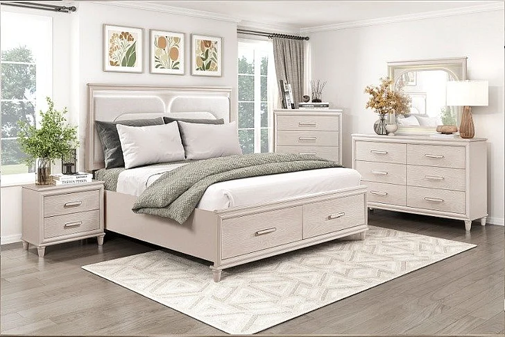 Homelegance Montrose 2pc Bedroom Set with Footboard Storage in White