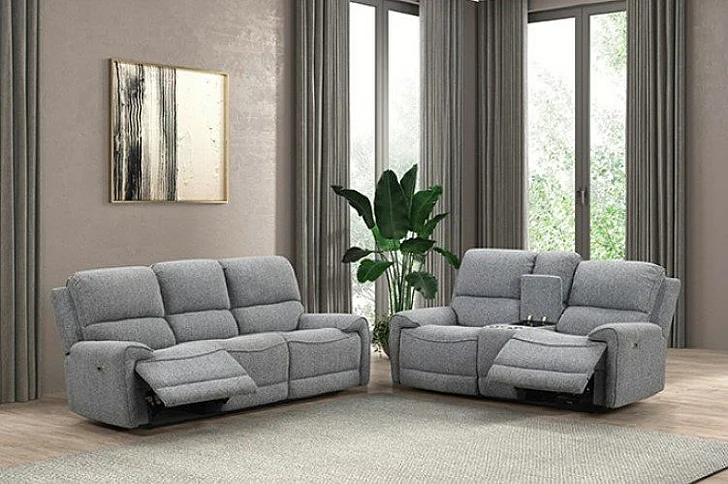 Furniture of America Morcote 2pc Reclining Living Room Set in Gray